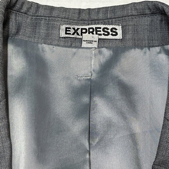 Express 42L Photographer Blazer Jacket Sport Coat Wool Blend Gray 2 Button - Picture 7 of 10